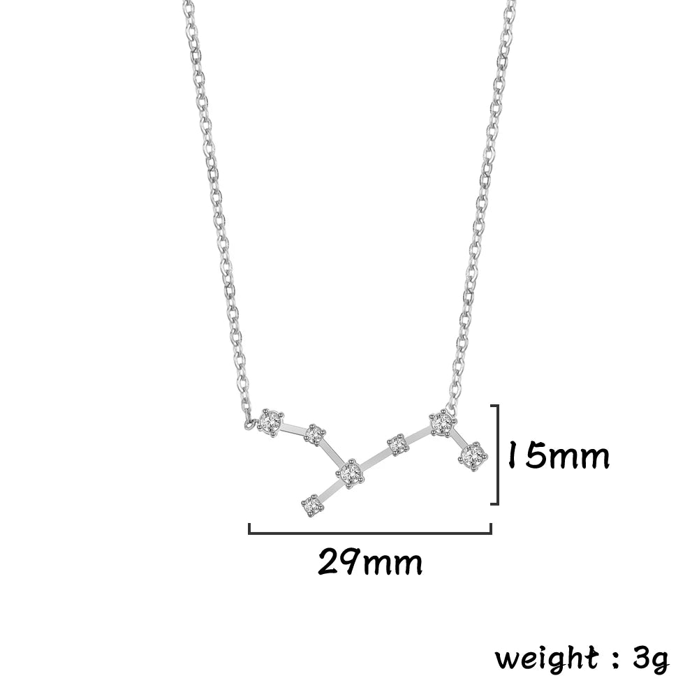 Zodiac Constellation Necklace — Silver & Gold Star Sign Pendant