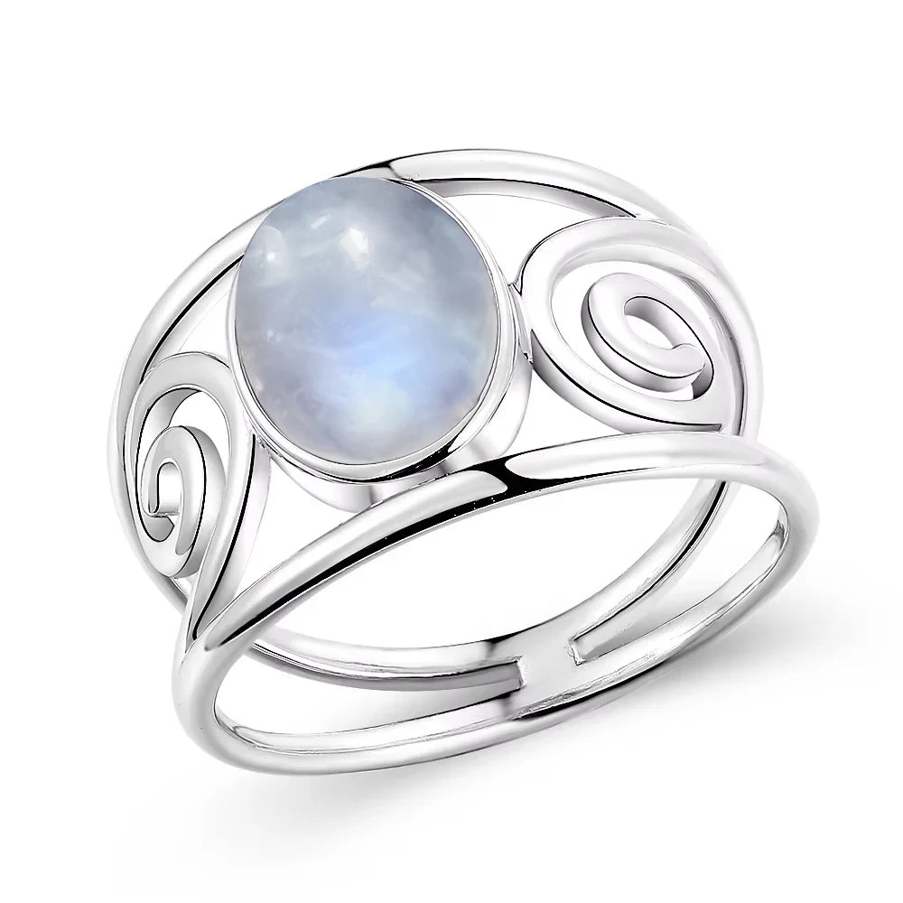 Moonstone 925 Silver Ring | Natural Gemstone Ring