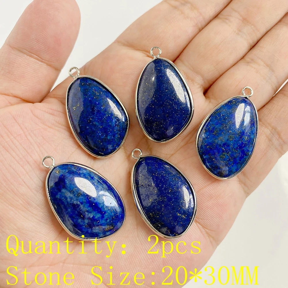Lapis Lazuli Gemstone Charms & Connectors | Natural Stone Jewelry Making Supplies