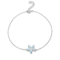 Larimar Floral Bracelet in 925 Sterling Silver
