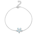 Larimar Floral Bracelet in 925 Sterling Silver