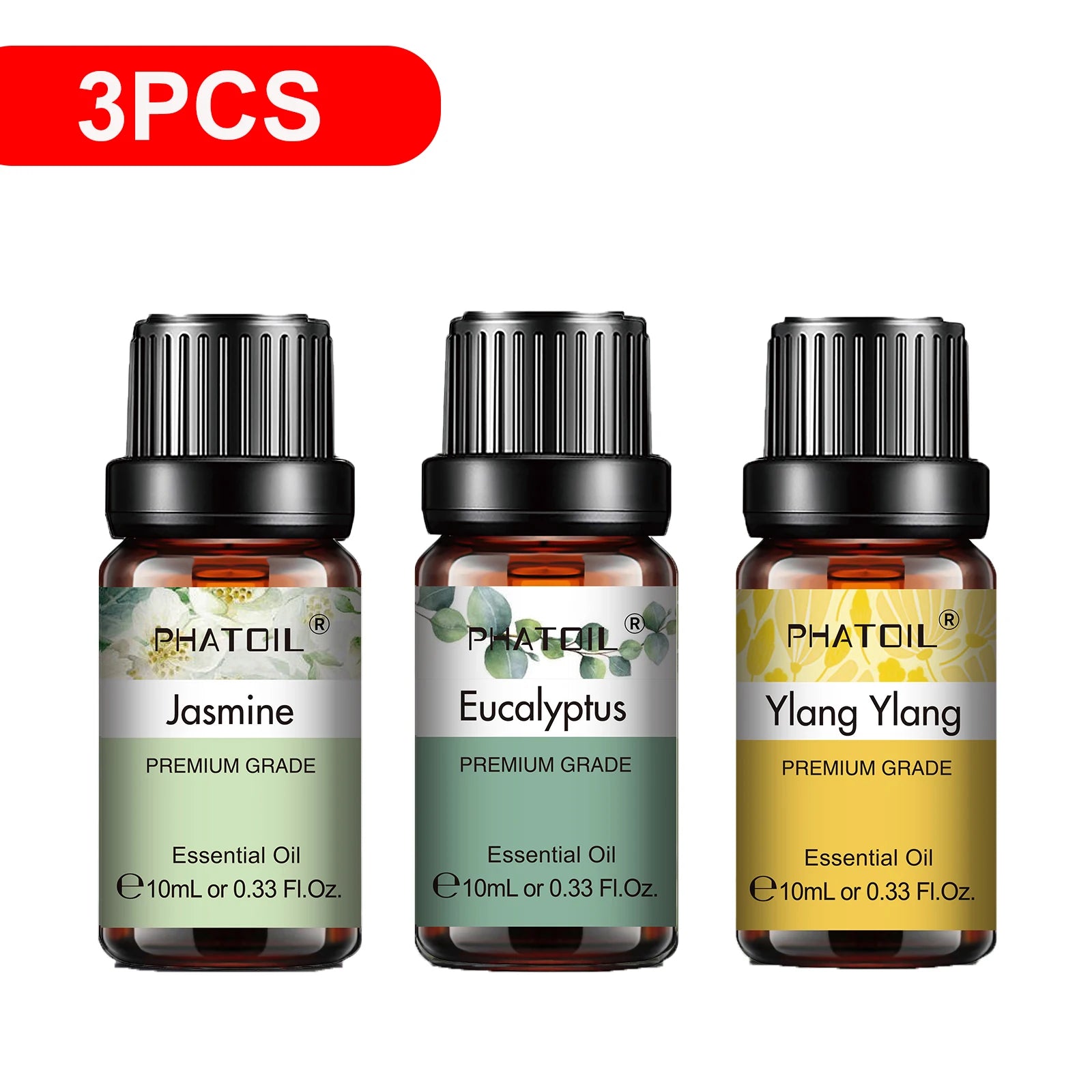 3-Pack Pure Essential Oil Set | 10ml Aromatherapy Oils