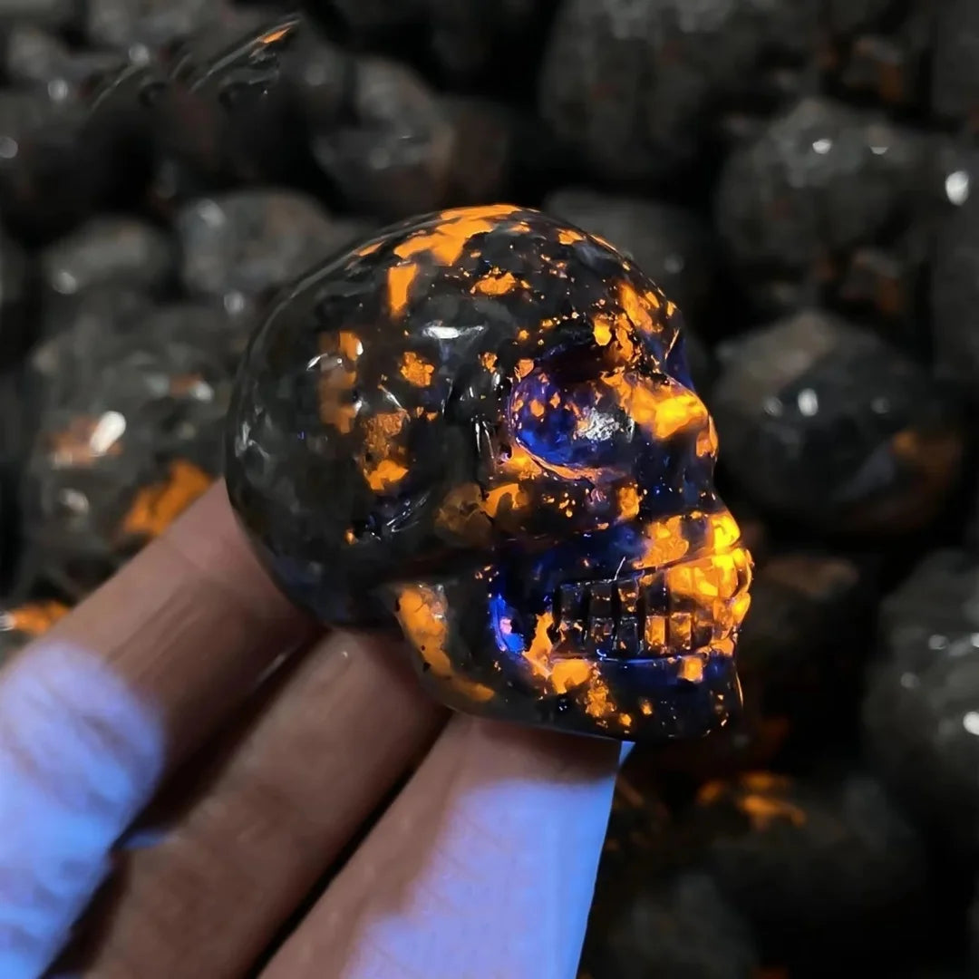 Yooperlite Crystal Skull Carving
