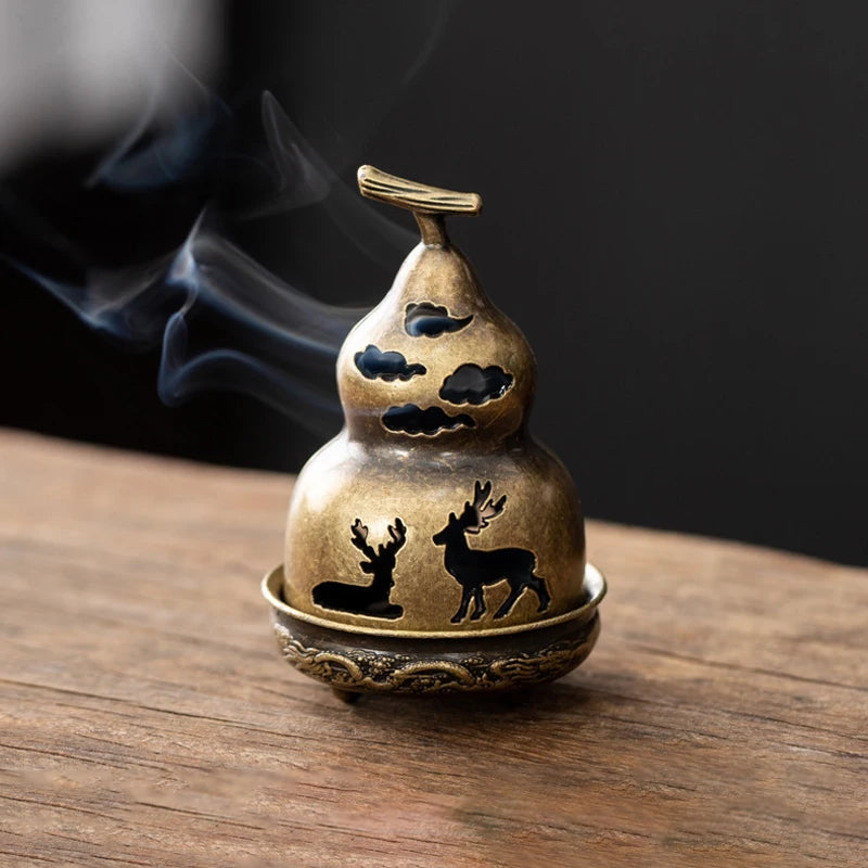 Vintage Alloy Incense Burner — Hollow Three-Legged Censer