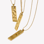 Zodiac Bar Pendant Necklace — 18K Gold & Silver Rectangle Star Sign