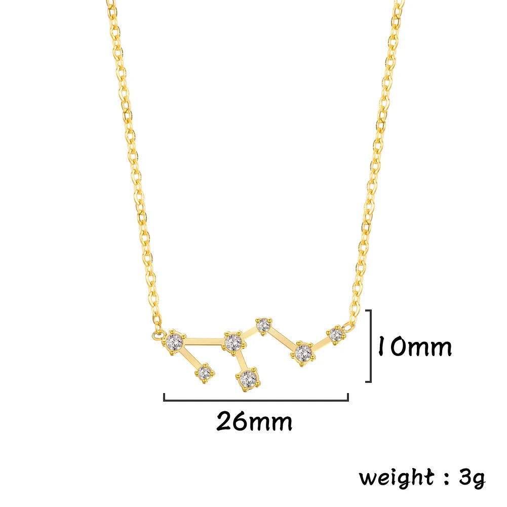 Zodiac Constellation Necklace — Silver & Gold Star Sign Pendant