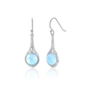 Larimar Round Drop Earrings, Open Silver Frame