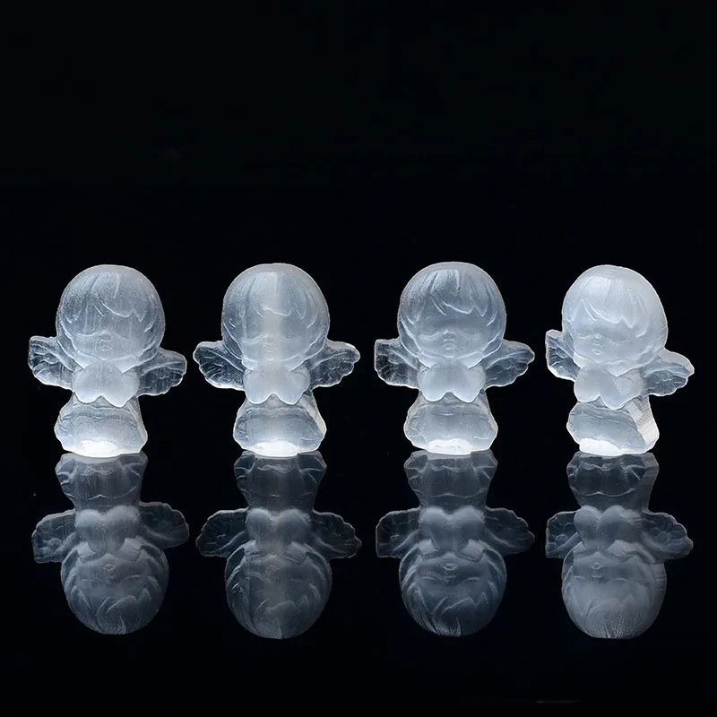 Selenite Angel Crystal Figurine | Reiki Chakra Meditation Decor
