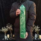 Green Fluorite Tower — Natural Crystal Point