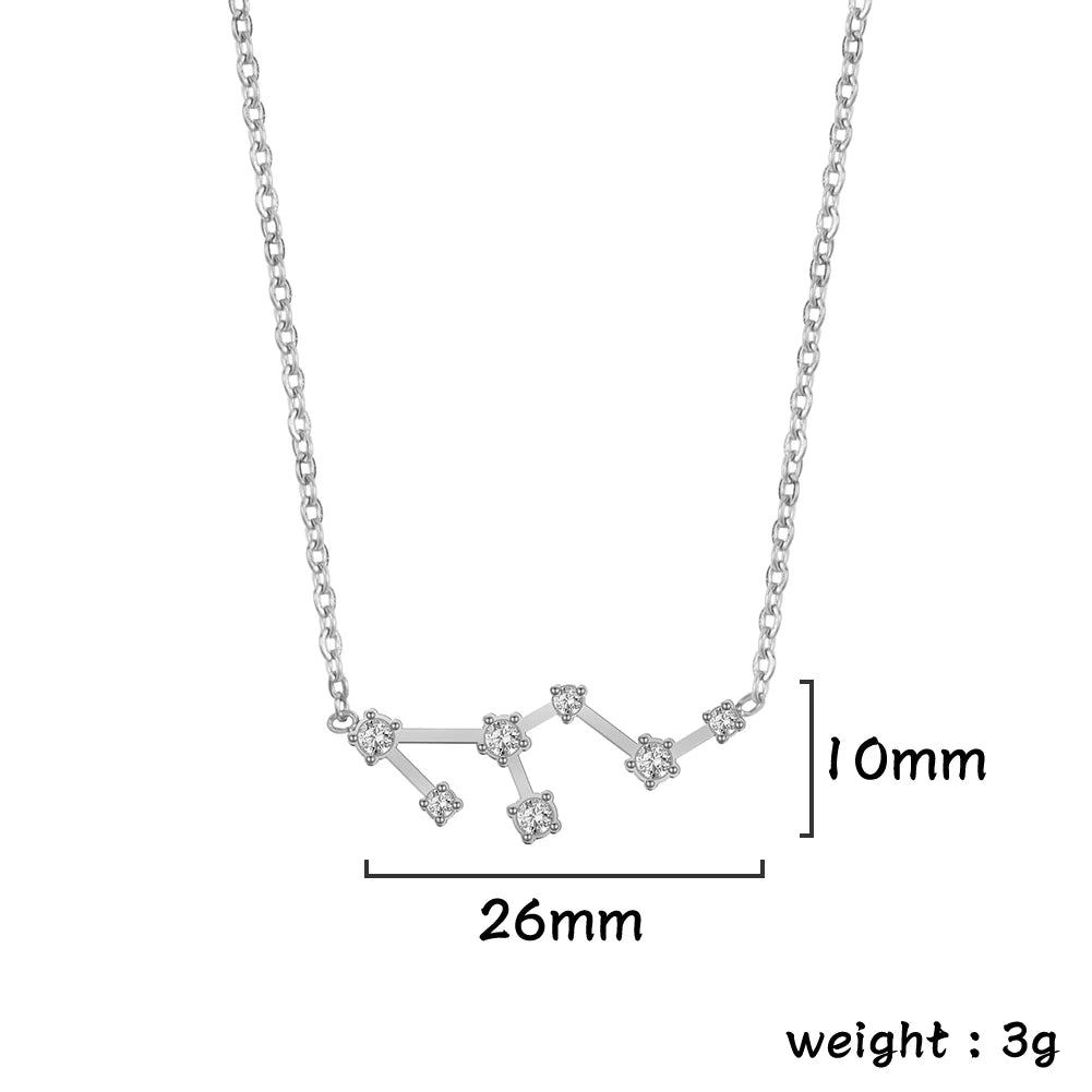 Zodiac Constellation Necklace — Silver & Gold Star Sign Pendant