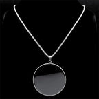 Black Obsidian Circle Pendant Necklace | Silver or Gold Chain