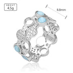Larimar Circle Band Ring in 925 Sterling Silver