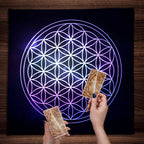 Flower of Life Altar Cloth – Sacred Geometry Tarot Spread & Meditation Mat