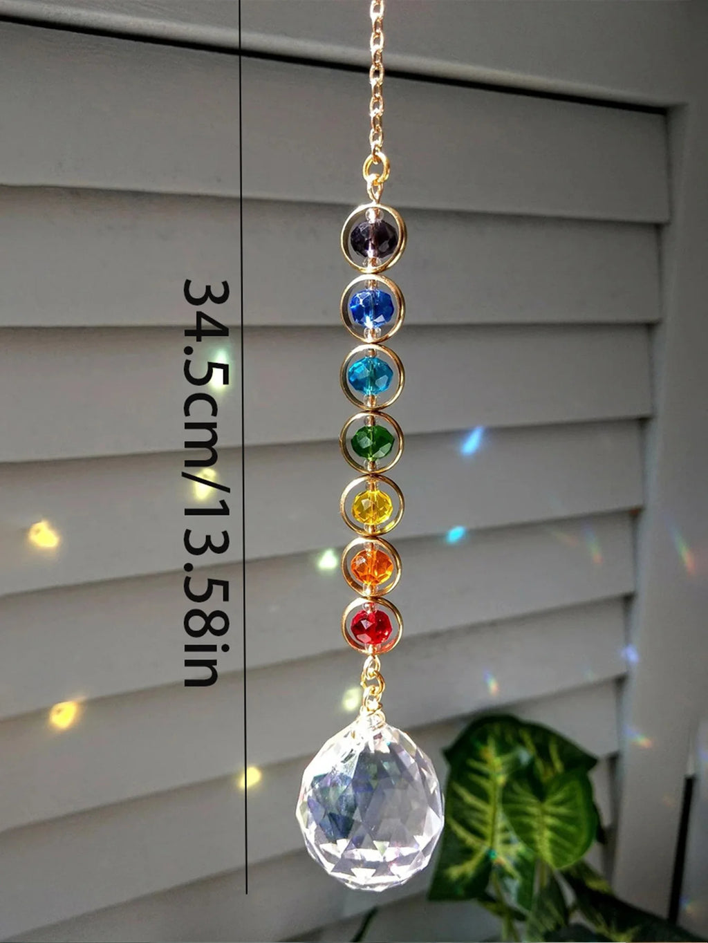 Chakra Crystal Suncatcher | Rainbow Prism Hanging Ornament for Windows & Altars