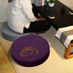 Round Lotus Meditation Zafu Cushion | Linen Floor Pillow for Yoga & Ritual