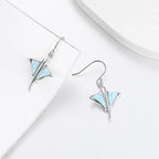 Larimar Stingray Drop Earrings, 925 Sterling Silver