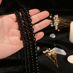 Black Obsidian Round Beads — Natural Stone for Jewelry Making
