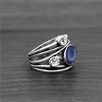 Lapis Lazuli Vintage Oval Ring | Antique Silver | Natural Gemstone