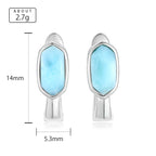 Larimar Oval Drop Earrings in 925 Sterling Silver