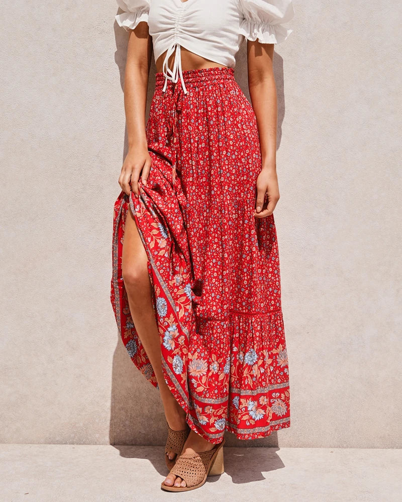 Boho Floral Maxi Skirt