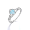 Larimar Heart Twisted Band Ring in 925 Sterling Silver