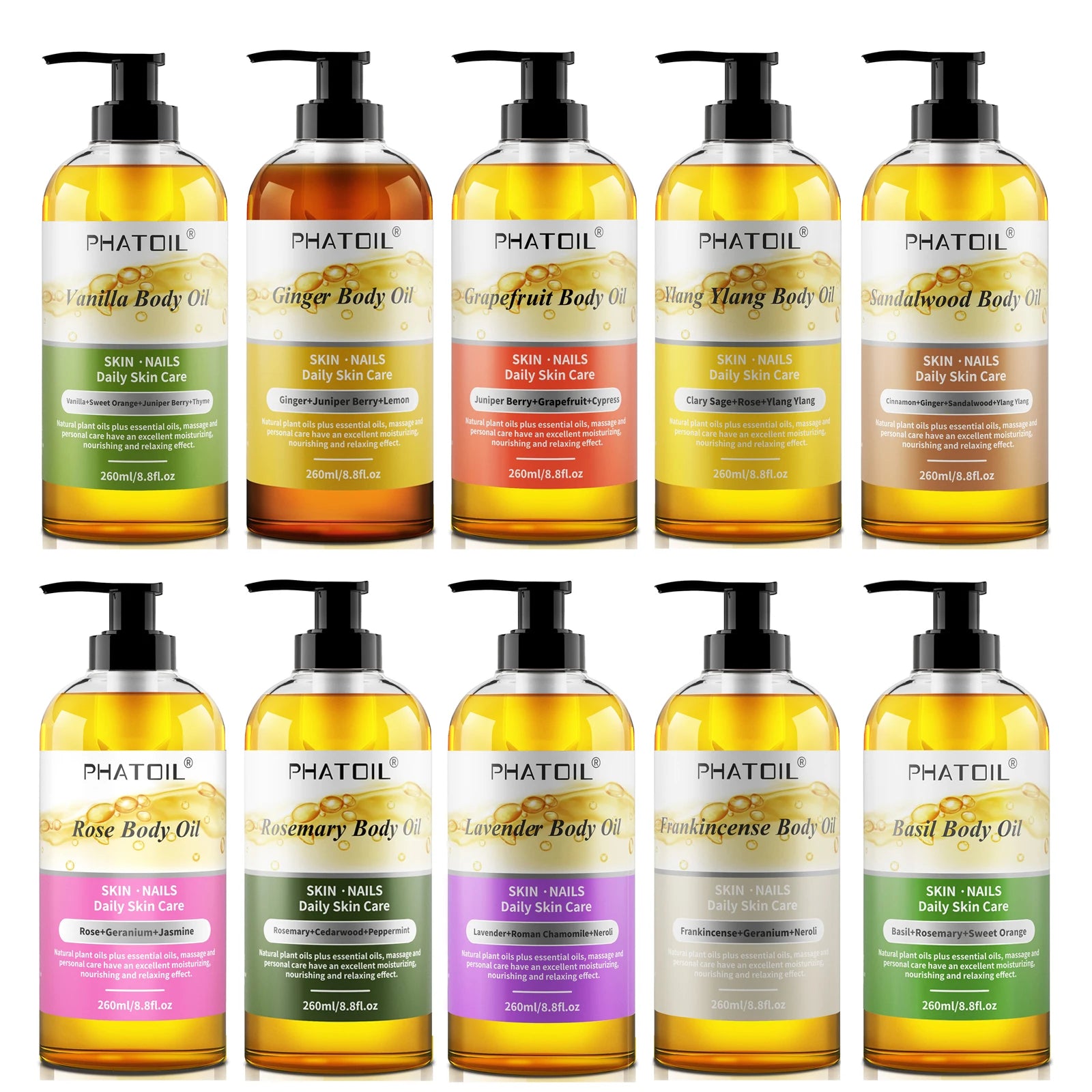 Scented Body Oils – 260ml Moisturizing Collection