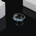 Larimar Geometric Bezel 925 Sterling Silver Ring