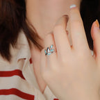 Larimar Olive Leaf Ring in 925 Sterling Silver