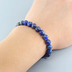 Lapis Lazuli Natural Stone Beaded Bracelet | 5A Grade | 6mm & 8mm | Crystal Healing