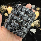 Natural Black Tourmaline Oval Bead Bracelet