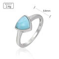 Larimar Trillion-Cut Ring, Slender Band