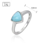 Larimar Trillion-Cut Ring, Slender Band