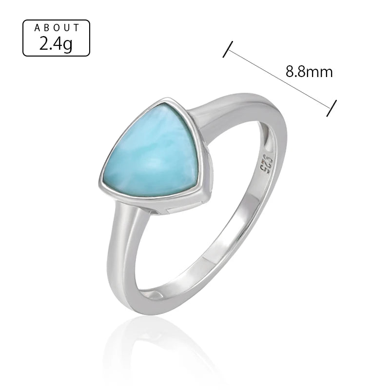 Larimar Trillion-Cut Ring, Slender Band