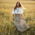 Boho Floral Maxi Skirt