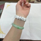 Natural Howlite Oval Bead Bracelet