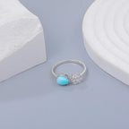 Larimar Toi et Moi Ring, 925 Sterling Silver