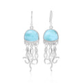 Larimar Jellyfish Drop Earrings, 925 Sterling Silver