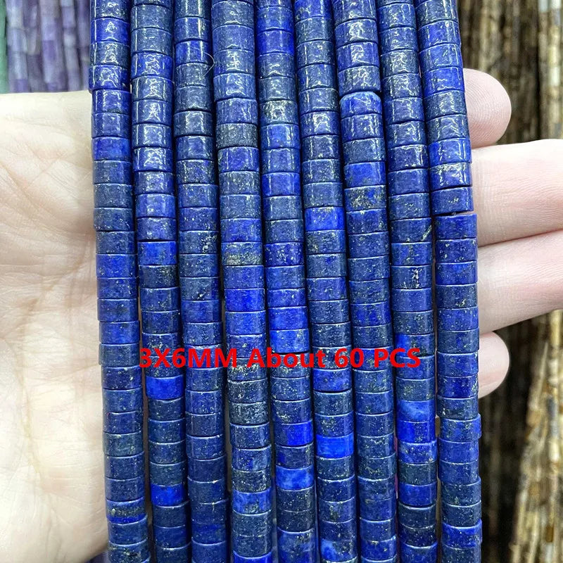 Lapis Lazuli Natural Stone Beads | Loose Spacer Beads for Jewelry Making