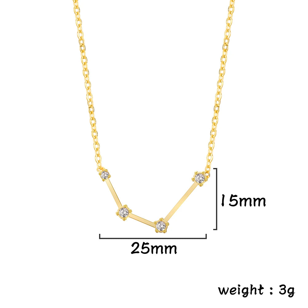 Zodiac Constellation Necklace — Silver & Gold Star Sign Pendant