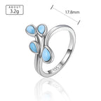 Larimar Branch Ring, Open Silver Band