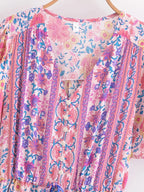 Wild Floral V-Neck Boho Maxi Dress