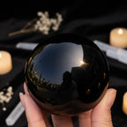 Natural Black Obsidian Crystal Sphere | Healing Ball — No Base