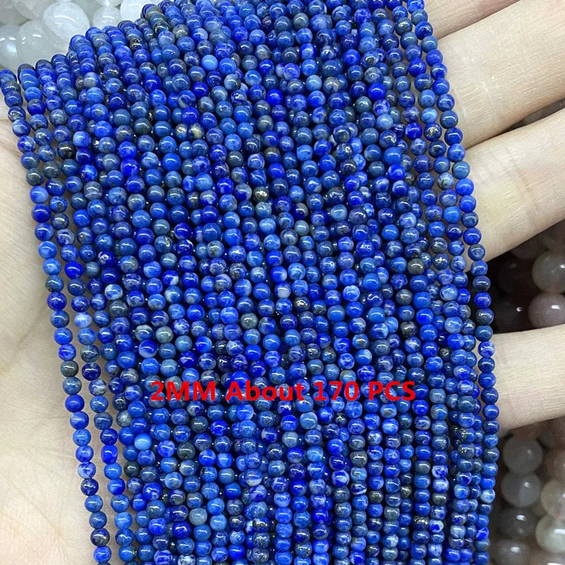 Lapis Lazuli Natural Stone Beads | Loose Spacer Beads for Jewelry Making