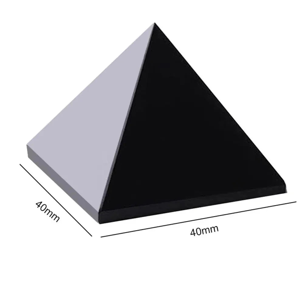 Black Obsidian Pyramid — Natural Stone Reiki Energy Carving (3–7cm)