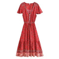 Boho Floral Tassel Maxi Dress