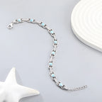 Larimar Beaded Chain Bracelet, 925 Sterling Silver