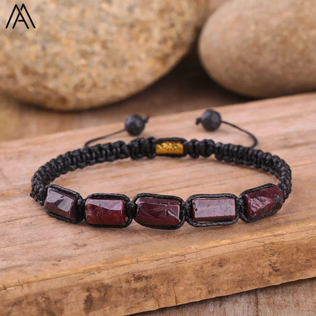 Natural Gemstone Knotted Woven Bracelet – Handmade Healing Crystal Jewelry