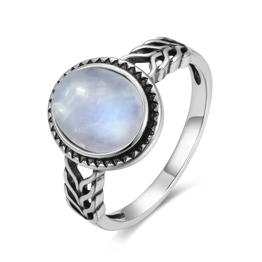 Moonstone 925 Silver Ring | Natural Gemstone Ring