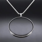 Black Obsidian Circle Pendant Necklace | Silver or Gold Chain
