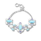 Larimar Geometric Link Bracelet in 925 Sterling Silver